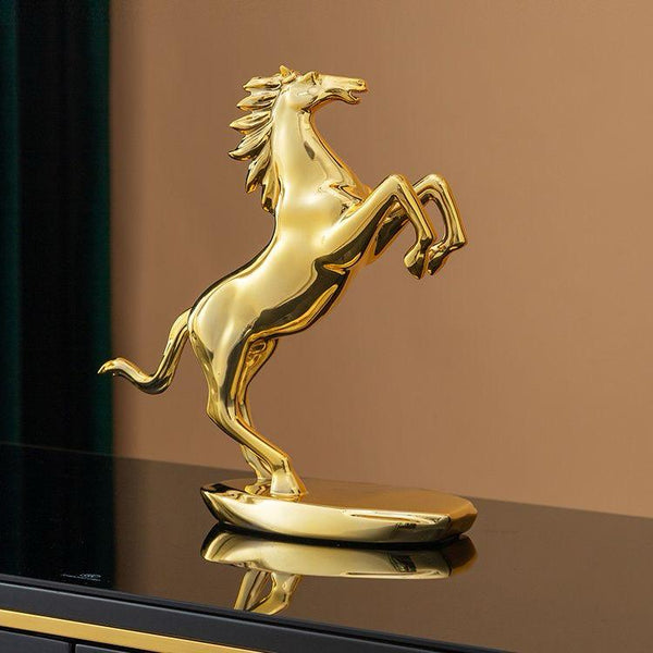 Gold Resin Horse Sculpture